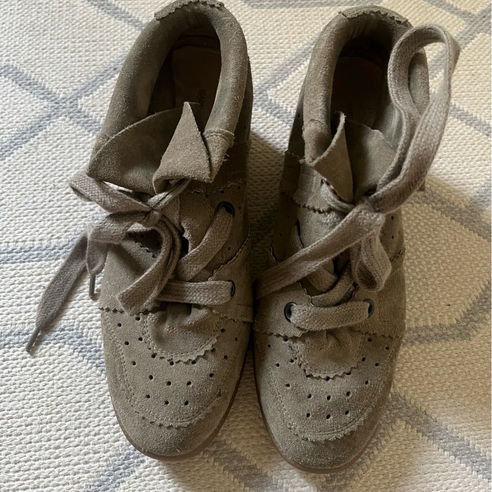 Isabel Marant Taupe Suede Sneakers